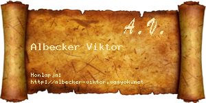 Albecker Viktor névjegykártya